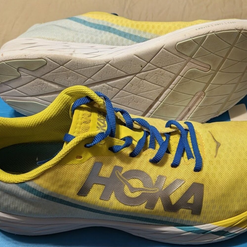Hoka One One Men’s  Rocket X Blue Glass Evening Primrose Size 12 - Picture 5 of 11